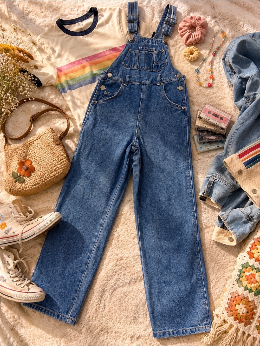 Vintage New Legends Kids Denim Overalls Small Blue Jean Overalls